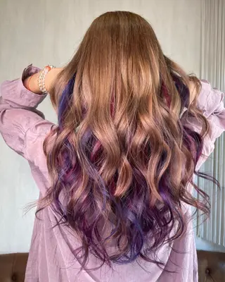 ロング カラー 🍑🧋ハイトーン 暖色カラーlucaのヘアスタイル