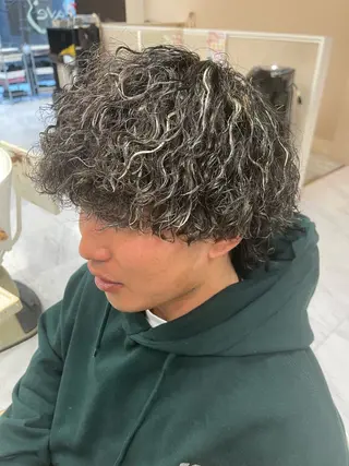 ショート パーマ メンズ ❄️メンズカット 落合諒❄️のヘアスタイル