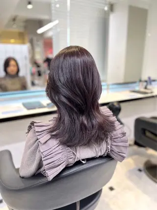 セミロング カラー ヘアアレンジ Ryo横浜韓国ヘア/ 曲がる縮毛矯正特化のヘアスタイル