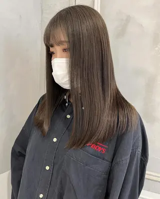 セミロング カラー minami🪷 暖色カラーのヘアスタイル