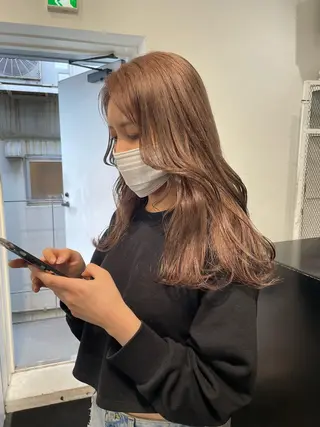 セミロング カラー パーマ ヘアアレンジ メンズ キッズ ネイル マツエク・マツパ アイブロウ 艶ハイトーン/ヘア アレンジAYAKAのヘアスタイル