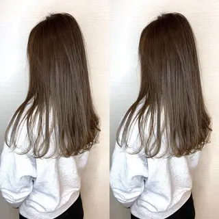 ロング カラー 韓国レイヤーカット/ ダブルカラーのヘアスタイル