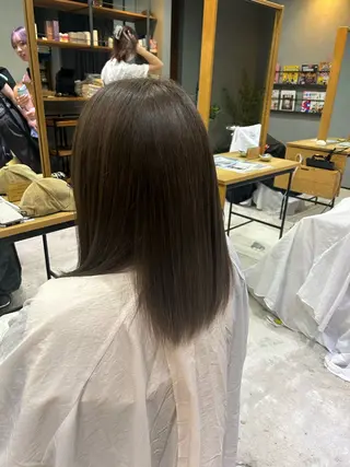 セミロング カラー ハイトーン/艶髪/ 暗髪/韓国/sanaのヘアスタイル