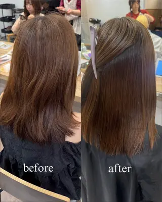セミロング パーマ 縮毛矯正/艶髪カラー /パーマ/ひふみ🌱のヘアスタイル
