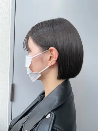 ミディアム 僕なら縮毛矯正してて もブリーチできますのヘアスタイル