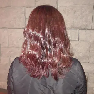 ミディアム カラー 店長/mao/ 前髪/顔周りカットのヘアスタイル