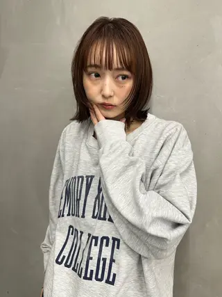 ミディアム カラー お悩み解決パーマ hana🩰のヘアスタイル