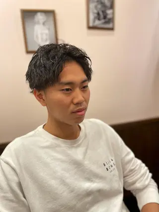 ショート カラー パーマ メンズ カット指名No1漆原 聡のヘアスタイル