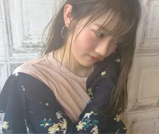 セミロング カラー パーマ ヘアアレンジ 日比 貴大/ minim hairのヘアスタイル