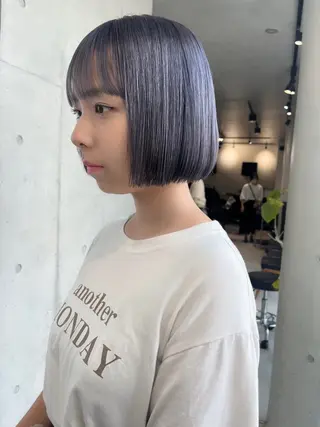 ミディアム カラー 透明感/オリーブ/ グレージュ/YUKAのヘアスタイル