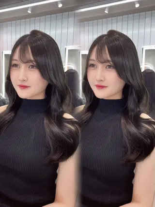 セミロング カラー 美髪矯正 ブリーチな しダブル🍒❤ゆうきのヘアスタイル