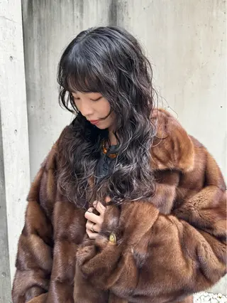 ロング パーマ ZENKO表参道店所属・デジタルパーマ 🌀ボブ　萩原　龍のヘアスタイル