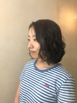ミディアム カラー パーマ ショート/パーマ/ カラー/FUKOのヘアスタイル
