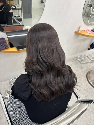 セミロング リン🔔ボブ cut ベージュカラー🤎のヘアスタイル