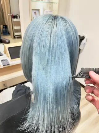 ミディアム カラー 🌈派手髪ハイトーン 🌈鈴木亮太🌈のヘアスタイル