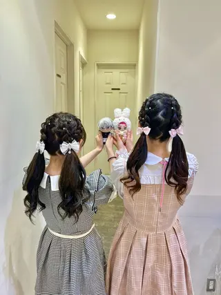 ヘアアレンジ エクステ🎀 暖色カラー🎀amiのヘアスタイル