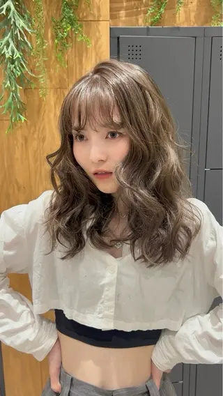 ロング カラー 似合わせ前髪／ 小顔カット🎀そうのヘアスタイル