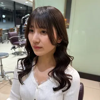 ロング パーマ 韓国風/コテ巻き風 パーマ/表参道/るいのヘアスタイル