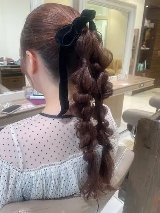 ロング ヘアアレンジ 韓国ヘアメイク🎀/ 縮毛矯正✨山本媛香のヘアスタイル