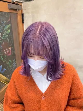 ミディアム カラー ヘアアレンジ 【ピンク/韓国ヘア/ ヘアセット】亜海のヘアスタイル