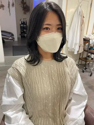 ミディアム カラー パーマ ヘアアレンジ キッズ ネイル マツエク・マツパ アイブロウ belta.🌱 安藝夏花🌻のヘアスタイル