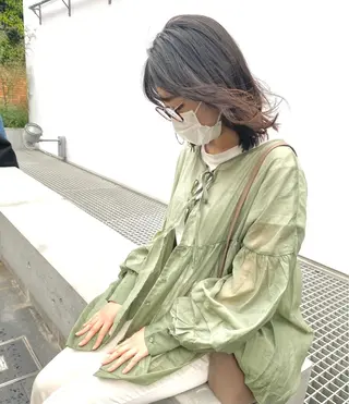 ミディアム カラー ヘアアレンジ いわい せよりのマツエク・マツパデザイン