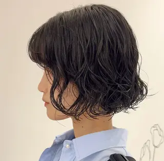 ショート パーマ ハイトーン/ブリーチ 似合せカット/パーマのヘアスタイル