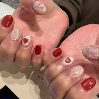 ネイル amuse 手書きニュアンスのネイルデザイン