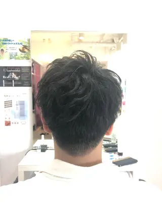 ショート パーマ メンズ 髪質改善× ハイライト溝江のヘアスタイル