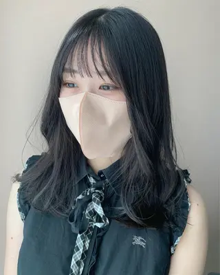 セミロング カラー hub hair レイヤー/透明感のヘアスタイル