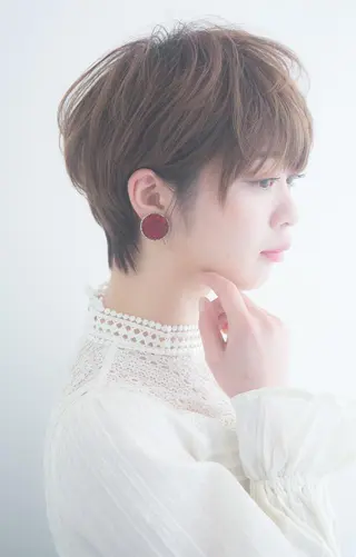 ショート カラー パーマ 羽田 ひろむのヘアスタイル