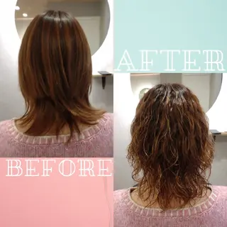 ミディアム パーマ GR 髪質改善トリートメント×ヘッドスパ【ジーアール】所属・🌺中村🌺毎日楽し くなる髪をご提案✨のヘアスタイル