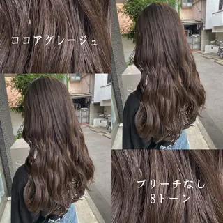 セミロング カラー グレージュ/透明感/ 韓国ヘア/RISAのヘアスタイル