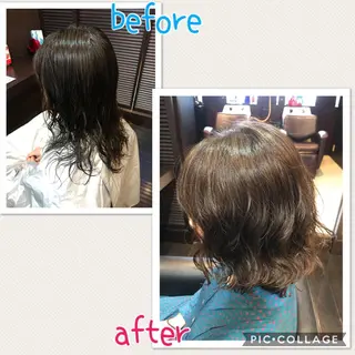 ミディアム パーマ 藤本 麻衣のヘアスタイル