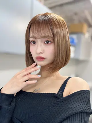 ロング カラー 顔まわりの神様✨ 透明感カラー藤嶋秀幸のヘアスタイル