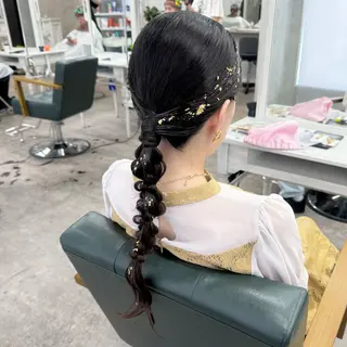 ロング ヘアアレンジ JUNSHIN🦋 ヘアセット／カラーのヘアスタイル