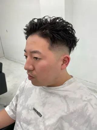 パーマ メンズ スパイキーパーマ 柏NO1 藤本葉のヘアスタイル