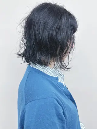 ミディアム パーマ 小顔ボブ/お悩み解決 /ボブパーマ/とういのヘアスタイル