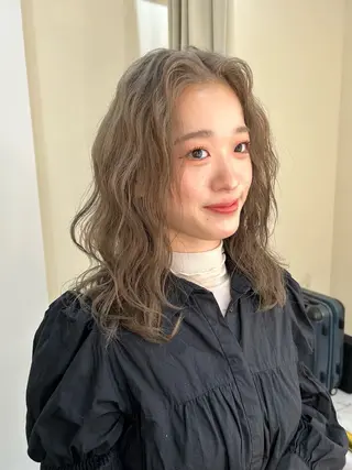 セミロング カラー ヘアアレンジ maoブリーチ無し 似合わせカラーのヘアスタイル