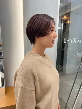 ショート センターパート /ニュアンスパーマのヘアスタイル