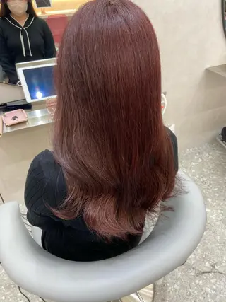 セミロング カラー 新宿/韓国ヘア 中明度カラー/かやのヘアスタイル