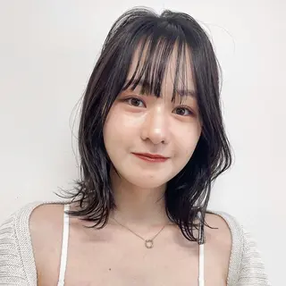 カラー セミロング 野村 拓海のヘアスタイル