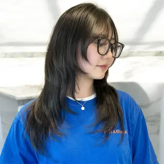 ロング ヘアアレンジ 韓国ヘア/レイヤー 顔周りカット/ユキナのヘアスタイル