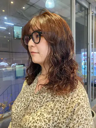 ミディアム カラー パーマ ヘアアレンジ 押切 響　のヘアスタイル