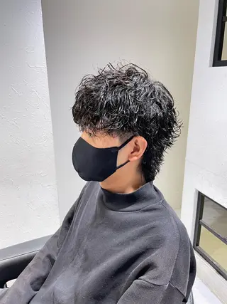 ショート カラー パーマ ヘアアレンジ メンズ アイブロウ スパイキー/フェザー /波巻き/かいとのヘアスタイル