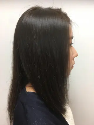 ミディアム カラー 髪質改善/縮毛矯正 /ブリーチ矯正/岡部のヘアスタイル