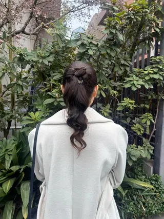 セミロング ヘアアレンジ 🎗️【ヘアセット 美眉】吉川玲🎗️のヘアスタイル