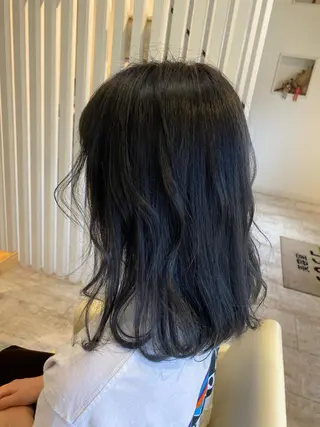 ミディアム カラー ブリーチなしWカラー /酸性ストレート河本のヘアスタイル