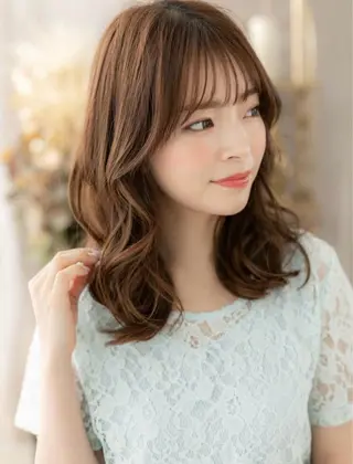 セミロング カラー パーマ カバーヘアブリス上尾店所属・飯田 萌友のヘアスタイル