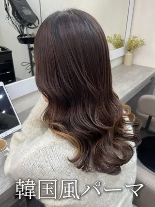 セミロング パーマ 韓国風パーマ/ヘア セット/店長みづきのヘアスタイル